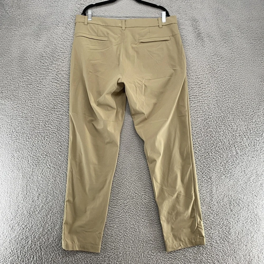 Lululemon Commission Pants Mens 38x32 Beige Stretch Chino Golf Office Work Taper